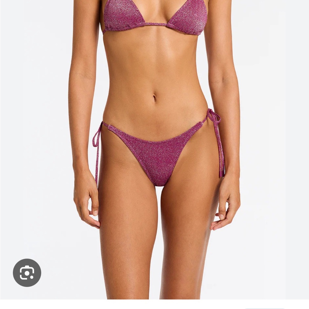 VINCA - CASSA SPARKLE BURGUNDY TRIANGLE BIKINI SET